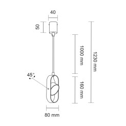 Lampa wisząca Furoku 1 - Czarna 4000K 8537 Antigo