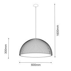 Lampa wisząca Gandra 60x30 - Czarna 5024 Antigo