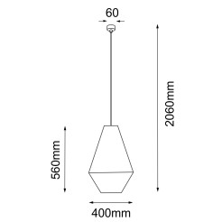 Lampa wisząca Hagata 1 - Szara (400 mm) 5124 Antigo