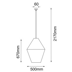 Lampa wisząca Hagata 2 - Szara (500 mm) 5125 Antigo