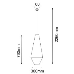 Lampa wisząca Hagata 3 - Szara (300 mm) 5126 Antigo