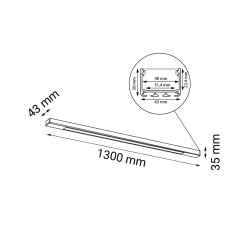 Plafon Hakoda - Czarny (1300 mm) 4000K 8654 Antigo