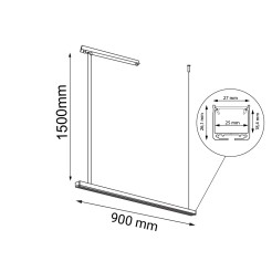 Lampa wisząca Hanawa - Czarna (900 mm) 3000K 1952 Antigo