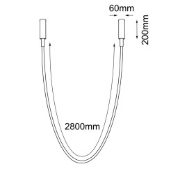 Lampa wisząca natynkowa Hebi – Czarna (3200 mm) 3000K 5056 Antigo