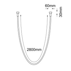 Lampa wisząca podtynkowa Hebi – Czarna (2860 mm) 4000K 3021 Antigo