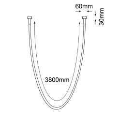 Lampa wisząca podtynkowa Hebi - Czarna (3860 mm) 3000K 3022 Antigo