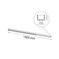 Plafon Hiate Line - Czarny (1500 mm) 3000K 1812 Antigo