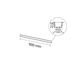 Lampa wpuszczana Hiate Line - Czarna (900 mm) 3000K 1824 Antigo