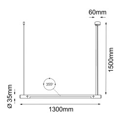 Lampa wisząca Ibara Z Czarna - (1300 mm) 5054 Antigo