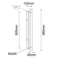 Kinkiet Ibara K1 - Czarny IP44 (580 mm) 8090 Antigo