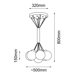 Lampa wisząca iO 7 mini - Czarna (500 mm) 5071 Antigo