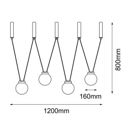 Lampa wisząca iO 4 mini - Czarna (1200 mm) 5072 Antigo