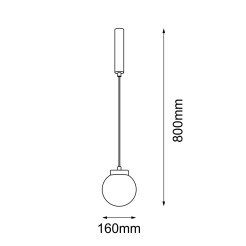 Lampa wisząca iO 1 mini - Czarna (160 mm) 5073 Antigo