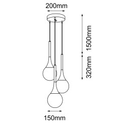 Lampa wisząca Jun 3 - Czarna (200 mm) 5170 Antigo