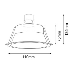 Lampa wpuszczana Kami - Czarna 3326 Antigo