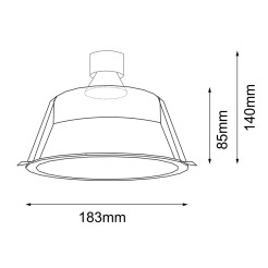 Lampa wpuszczana Kami - Czarna 3327 Antigo