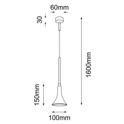 Lampa wisząca Kanzaki 1 - Czarna (100 mm) 3000K 7940 Antigo