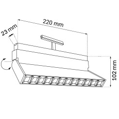 Spot magnetyczny Komatsu dot move - Czarny - 48V 12W 960lm (220 mm) 3000K 6498 Antigo