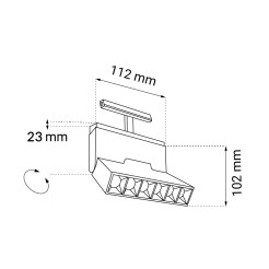 Spot magnetyczny Komatsu dot move - Czarny - 48V 6W 480lm (112 mm) 3000K 6595 Antigo