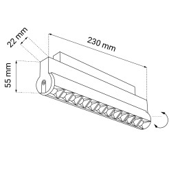 Spot magnetyczny Komatsu dot move 2 - Czarny - 48V 12W 1260lm (230 mm) 3000K 6599 Antigo