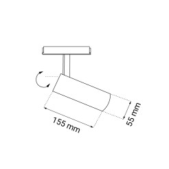 Spot magnetyczny Komassa (system Komatsu) - Czarny - 48V 15W 1200lm (55 mm) 3000K 6624 Antigo