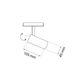 Spot magnetyczny Komassa (system Komatsu) - Czarny - 48V 7W 560lm (45 mm) 3000K 6639 Antigo