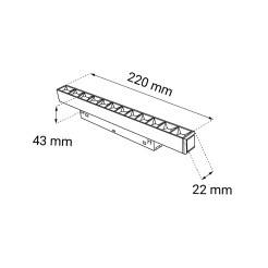 Spot magnetyczny Komatsu dot - Biały (220 mm) 48V 12W 960lm 4000K 6646 Antigo