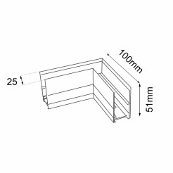 Łącznik L natynkowy szynoprzewodu magnetycznego Komatsu 48V - Biały 6516 Antigo