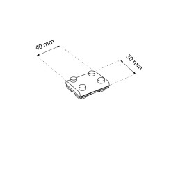 Łącznik prosty szynoprzewodu magnetycznego natynkowego Komatsu Slim - Czarny 6042 Antigo