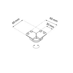 Łącznik L szynoprzewodu magnetycznego Komatsu Slim - Czarny 6043 Antigo