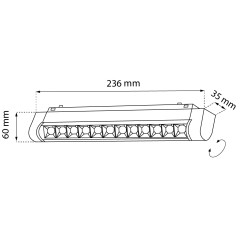 Spot magnetyczny Komatsu Slim dot move - Czarny - 48V 12W 960lm (236 mm) 3000K 6059 Antigo