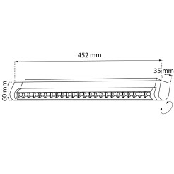 Spot magnetyczny Komatsu Slim dot move - Czarny - 48V 24W 1920lm (452 mm) 3000K 6061 Antigo