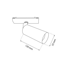 Spot magnetyczny Komassa Slim (system Komatsu Slim) - Czarny - 48V 18W 1440lm (55 mm) 3000K 6065 Antigo