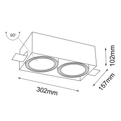 Lampa wpuszczana Komoro 2 - Czarna 3309 Antigo