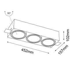 Lampa wpuszczana Komoro 3 - Czarna 3310 Antigo