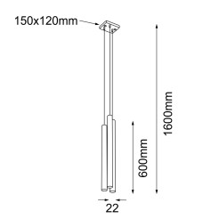 Lampa wisząca Kosame 3 - Złota (600 mm) 5201 Antigo