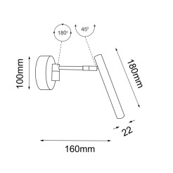 Kinkiet Kosame K2 - Czarny (180 mm) 4053 Antigo