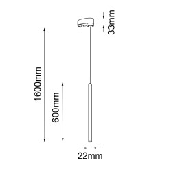 Spot Kosame T - Złoty - Szynoprzewód 3F 230V (600 mm) 6067 Antigo