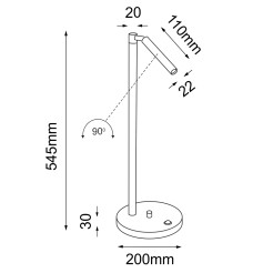 Lampa stołowa Kosame G - Złota (545 mm) 2037 Antigo