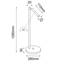 Lampa podłogowa Kosame F - Złota (1290 mm) 2038 Antigo