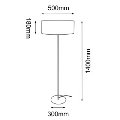 Lampa podłogowa Lamego F Szeroka - Czarna (1400 mm) 2016 Antigo