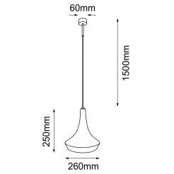 Lampa wisząca Mahaka 1 - Czarna (260 mm) 5172 Antigo