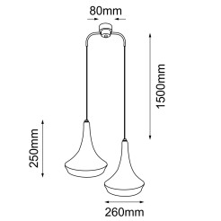 Lampa wisząca Mahaka 2 - Czarna (500 mm) 5173 Antigo