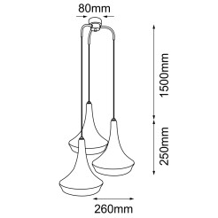 Lampa wisząca Mahaka 3 - Czarna (500 mm) 5174 Antigo