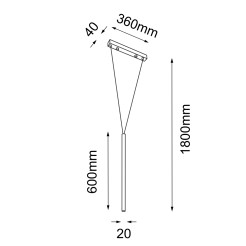 Lampa wisząca Miaki 1 - Czarna (600 mm) 5162 Antigo