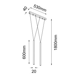 Lampa wisząca Miaki 2 - Czarna (600 mm) 5165 Antigo