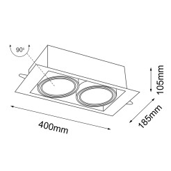 Lampa wpuszczana Muko 2 - Czarna 3313 Antigo