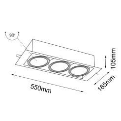 Lampa wpuszczana Muko 3 - Czarna 3314 Antigo