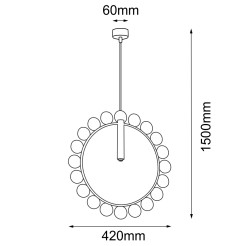 Lampa wisząca no. O - Czarna (420 mm) 5060 Antigo