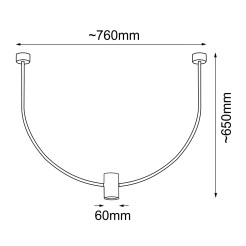 Lampa wisząca no. C - Platyna mat (760 mm) 5082 Antigo